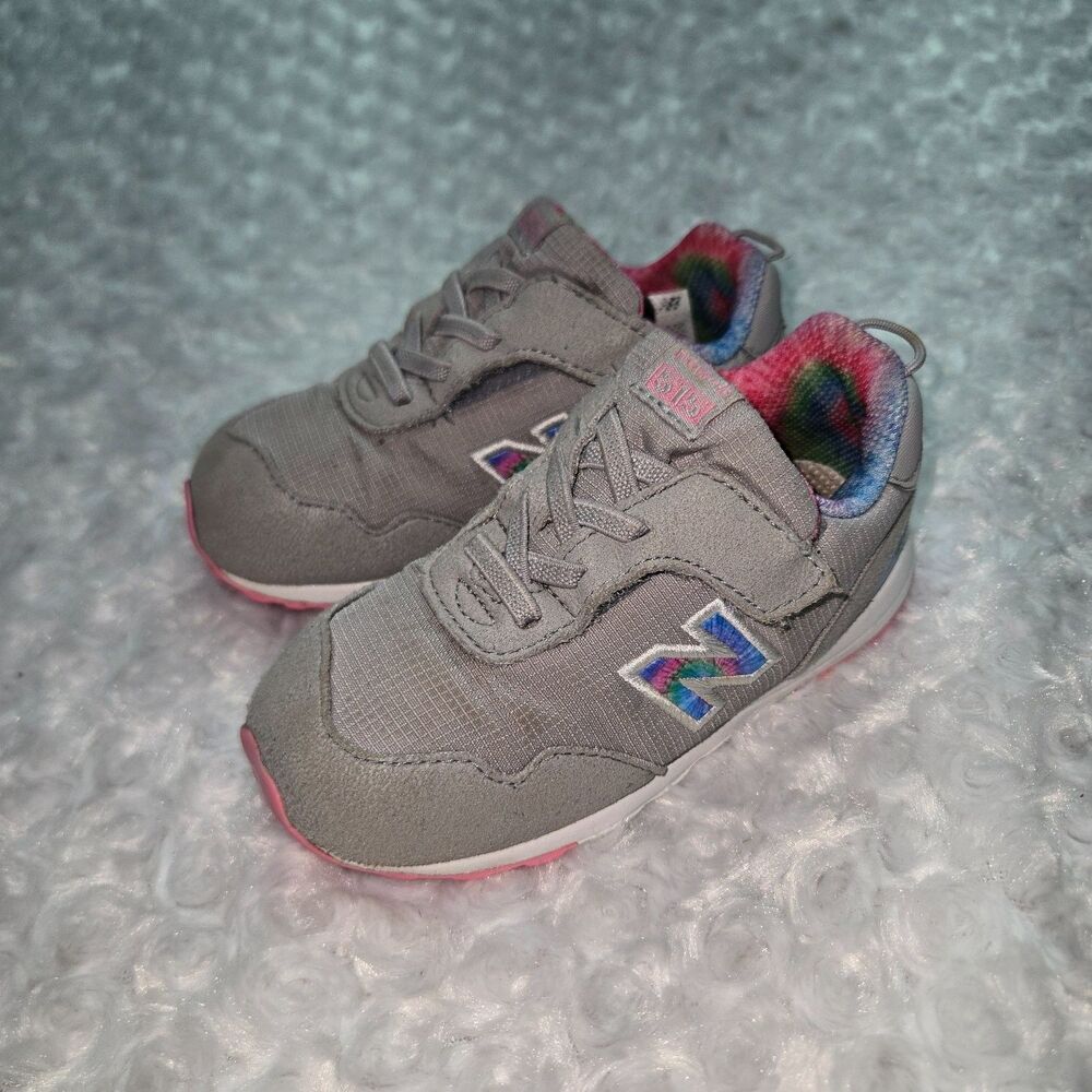 New Balance 515 toddler sneakers US 8 Gray rear pull loops